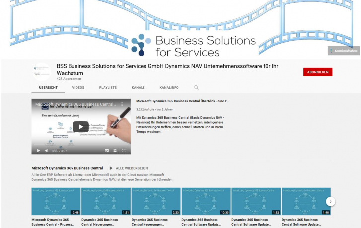 BSS Video Kanal Dynamics 365 Business Central